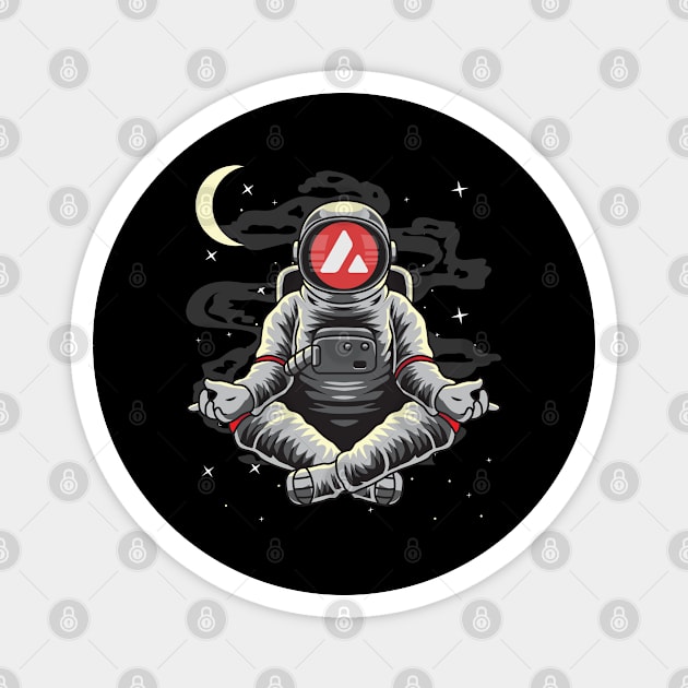 Astronaut Yoga Avalanche AVAX Coin To The Moon Crypto Token Cryptocurrency Wallet Birthday Gift For Men Women Kids Magnet by Thingking About